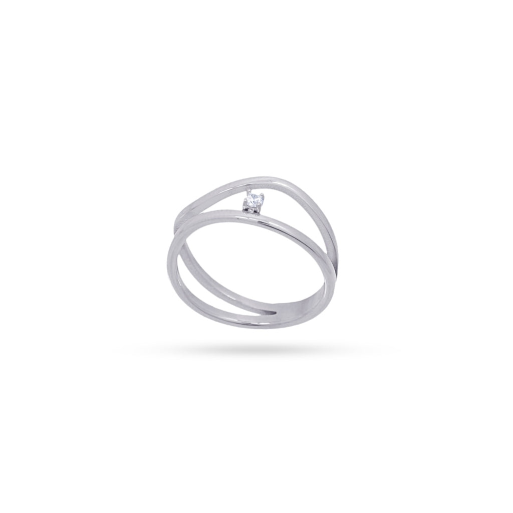 Double Band Clear Stone Ring | Anartxy