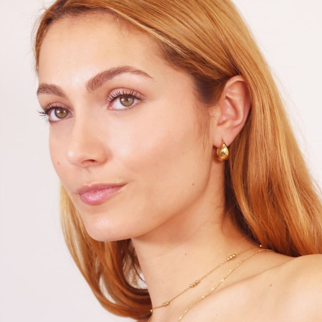 Drop Shape Huggie Hoop Earrings | Anartxy