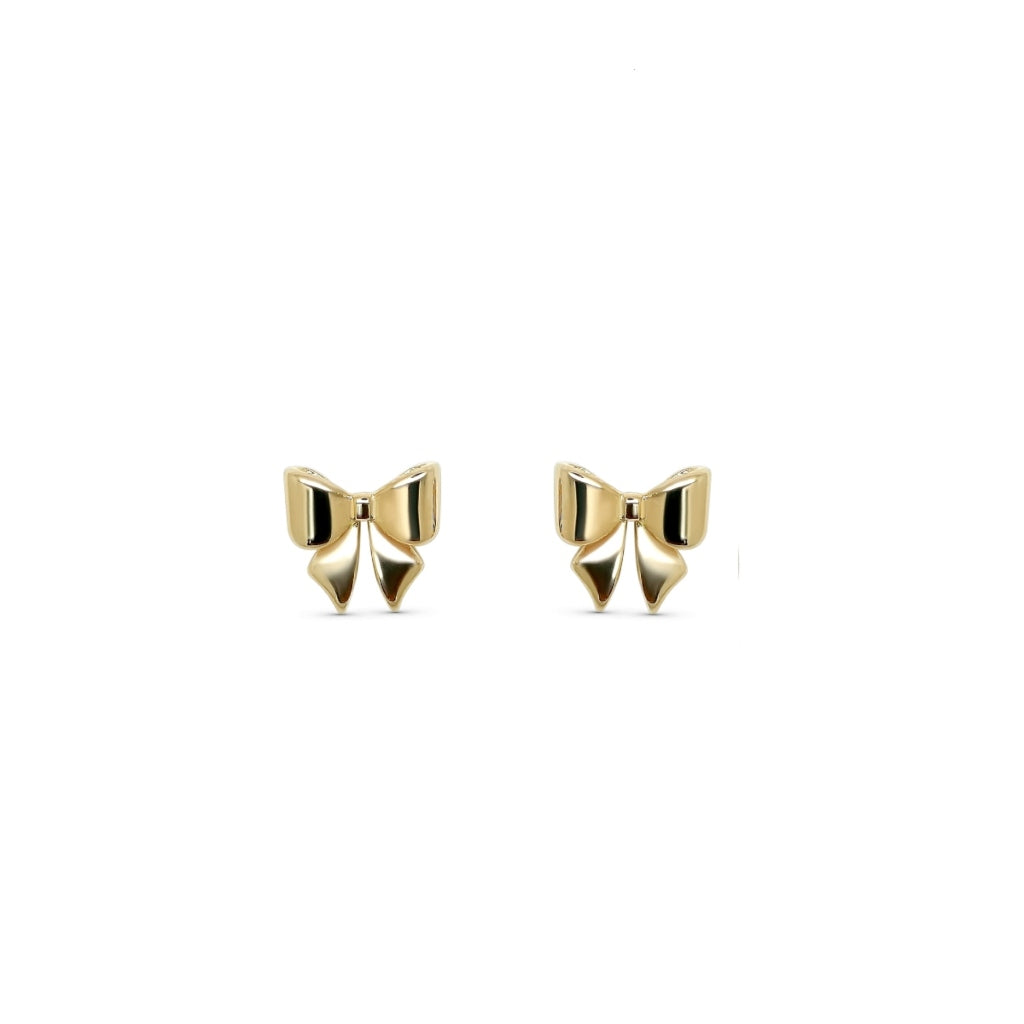 Gold Bow Stud Earrings