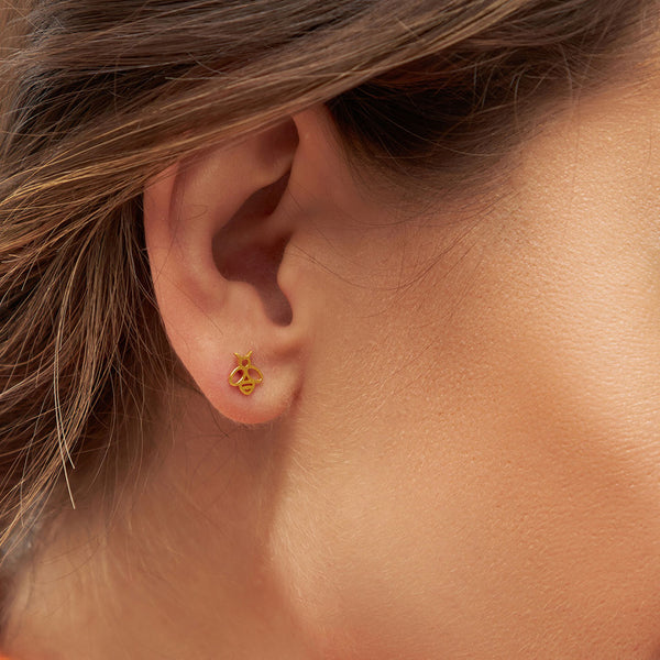 Gold Bumblebee Single Stud Earring | Lulu Copenhagen