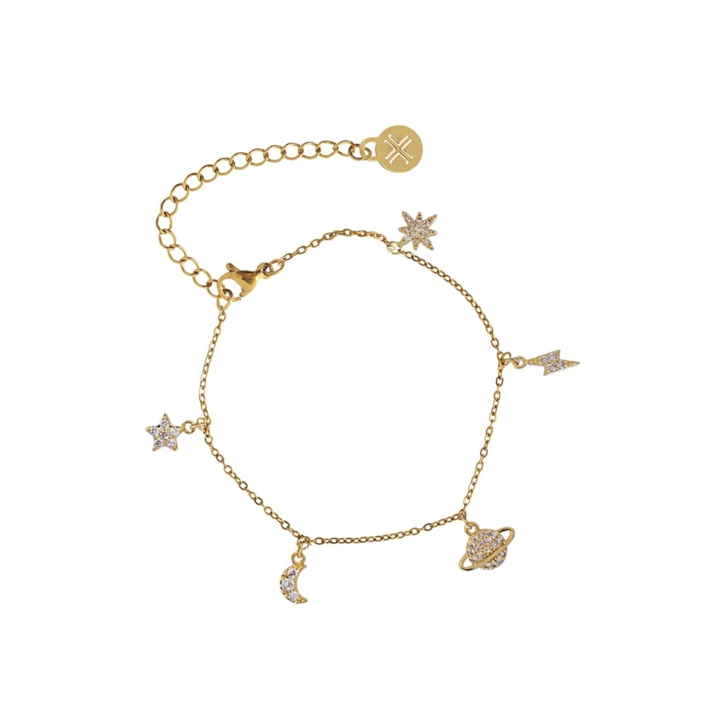 Gold Celestial Charm Bracelet | Anartxy