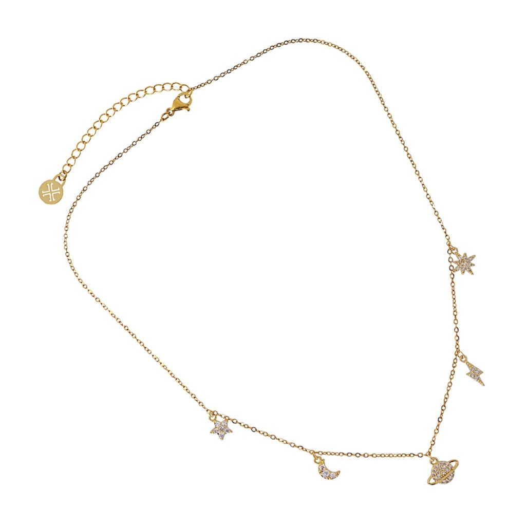 Gold Celestial Charm Necklace | Anartxy