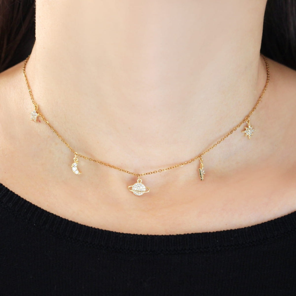 Gold Celestial Charm Necklace | Anartxy