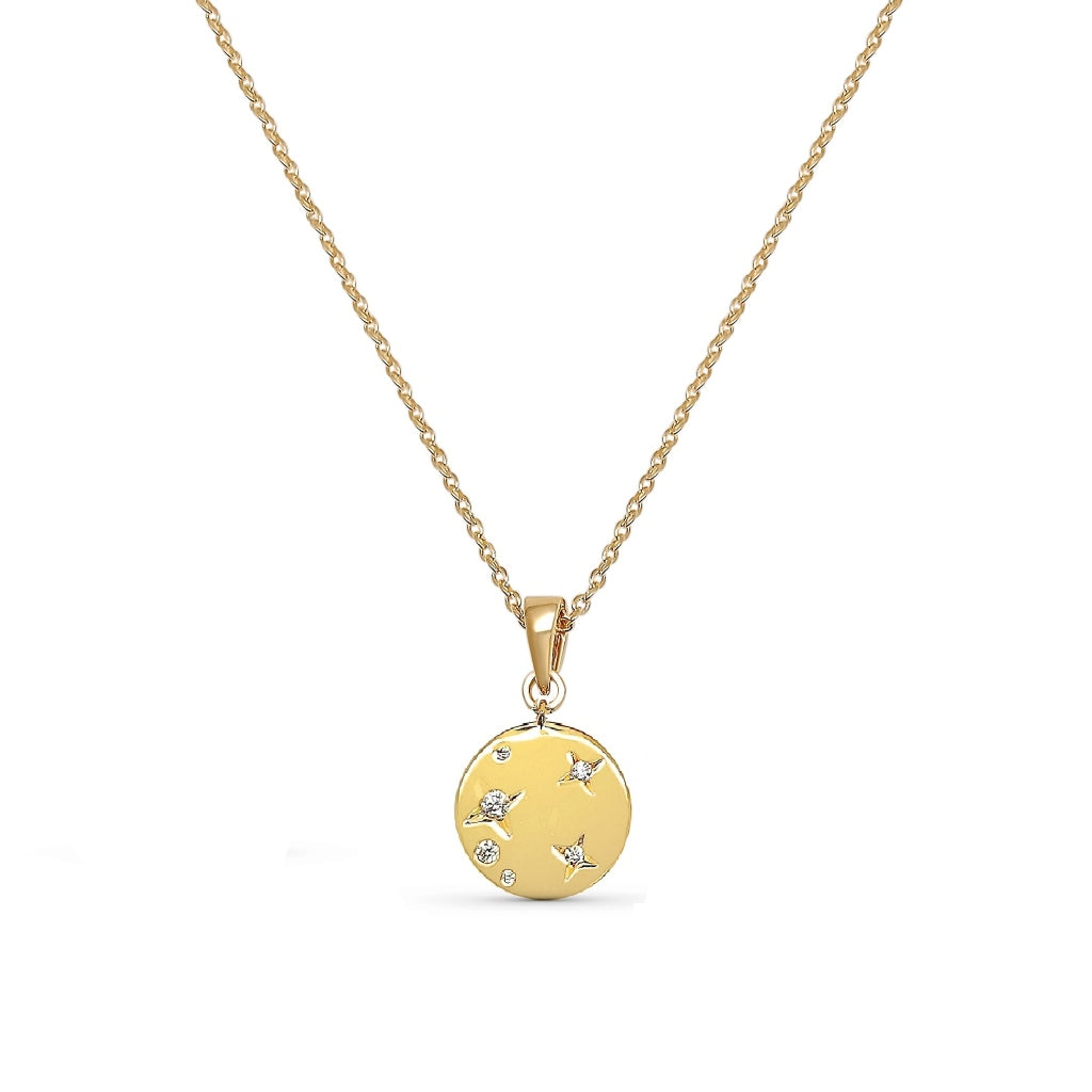 Gold Celestial Disc Necklace | Elize