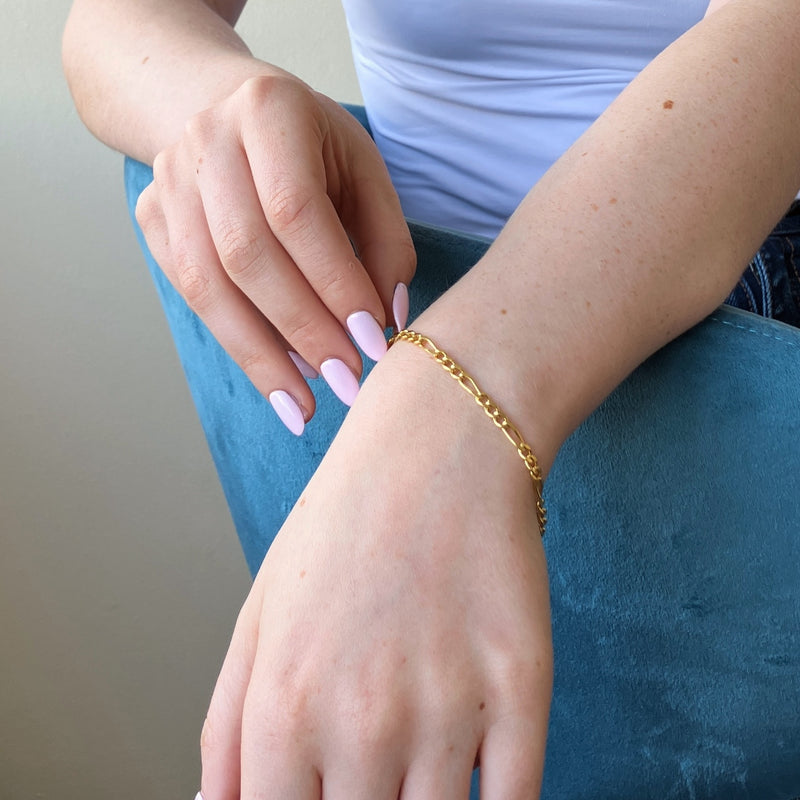 Gold Figaro Chain Bracelet 