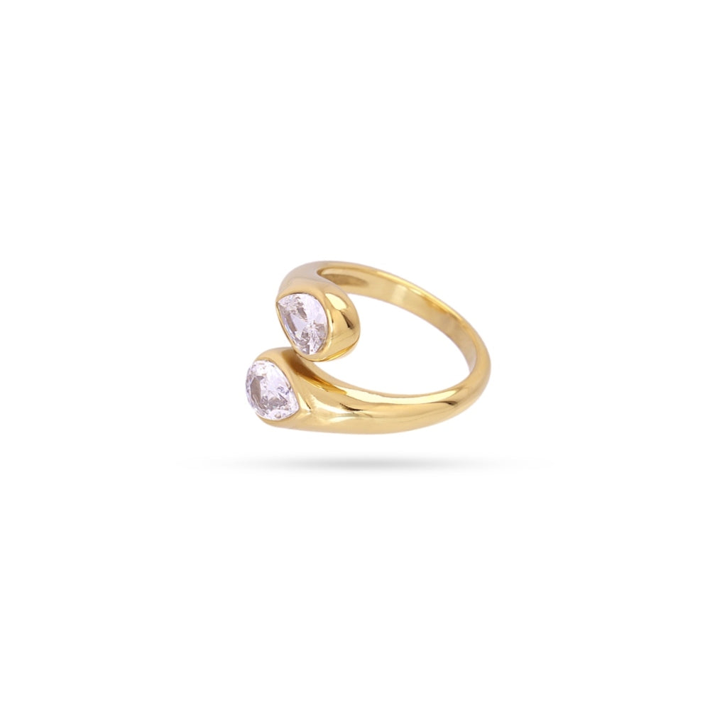 Gold Clear Stone Wrap Ring | Anartxy