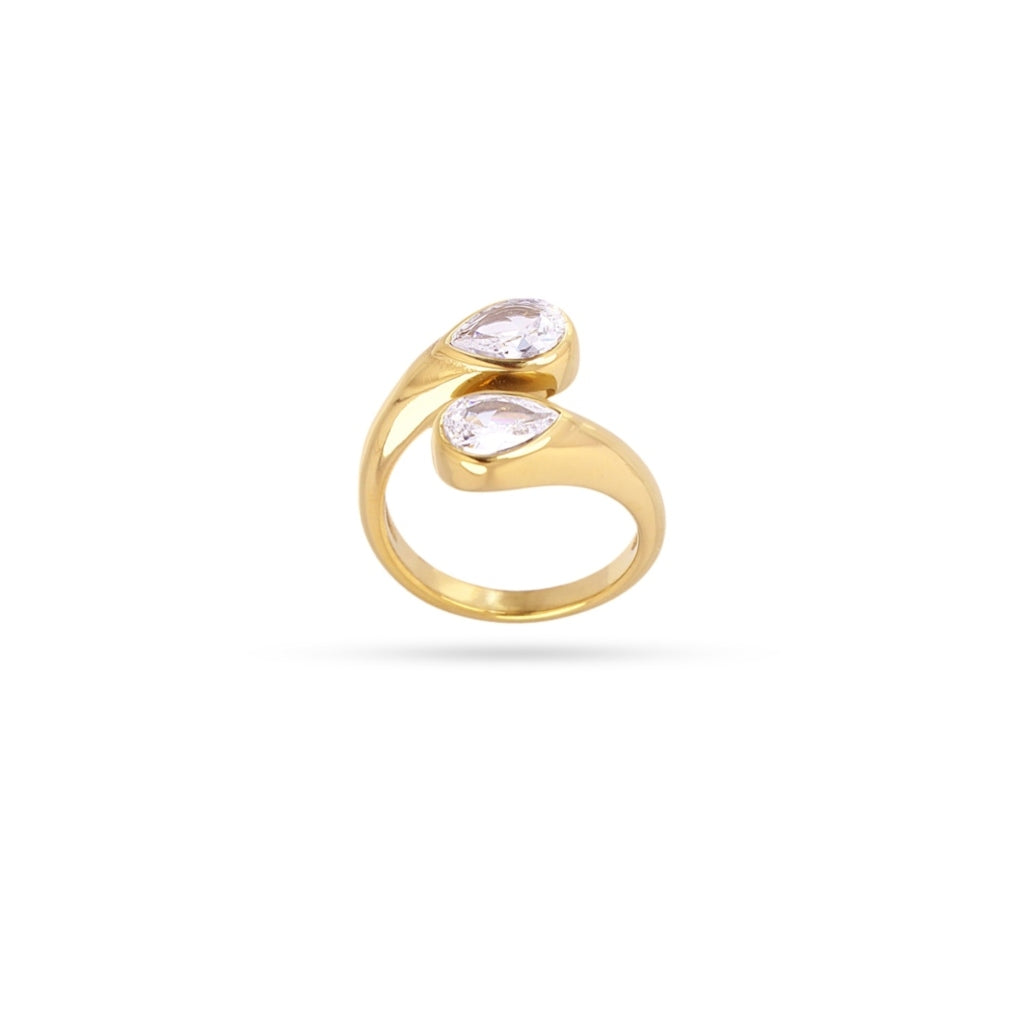Gold Clear Stone Wrap Ring | Anartxy