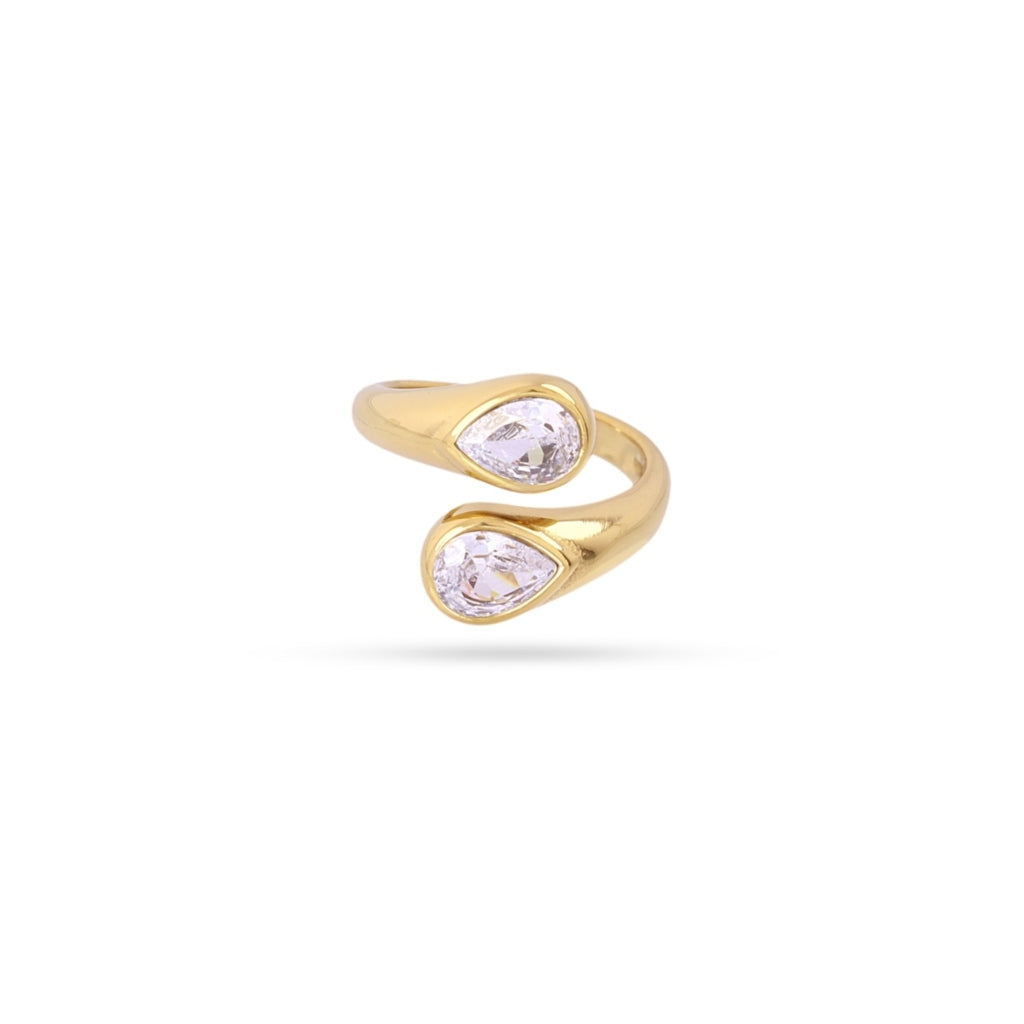 Gold Clear Stone Wrap Ring | Anartxy