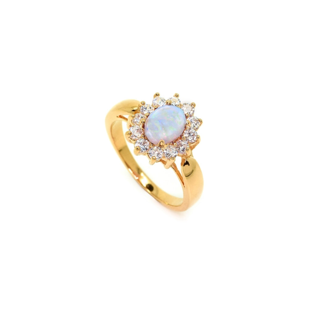 Gold Cluster Ring Opal