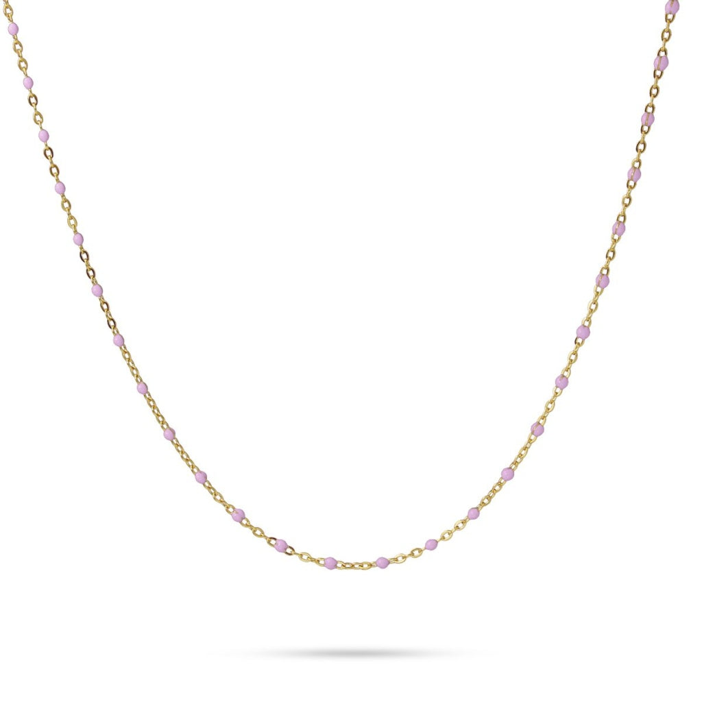 Gold Colour Beaded Chain Necklace | Anartxy