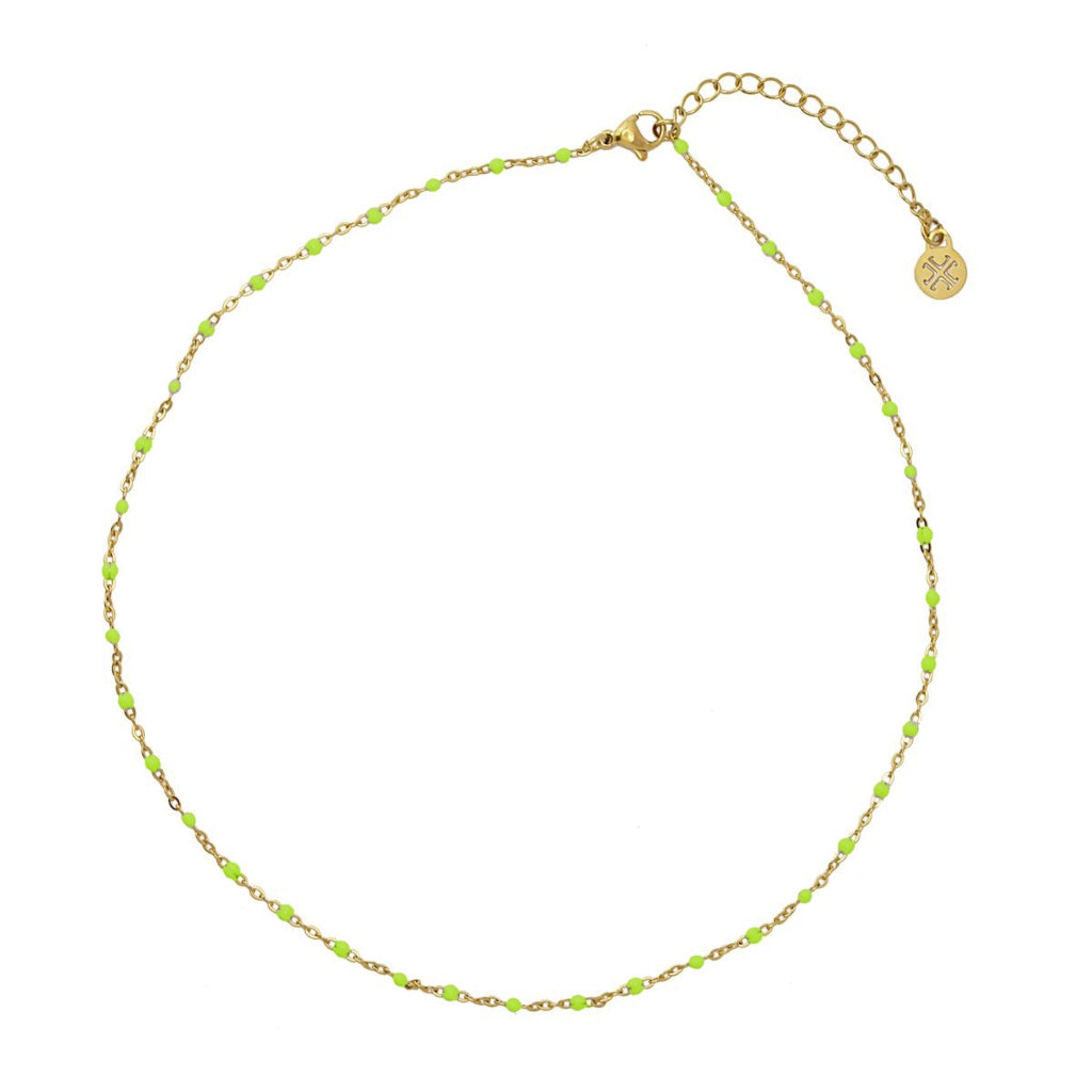 Gold Colour Beaded Chain Necklace | Anartxy