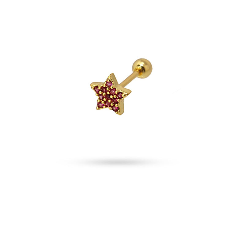 Gold Coloured Star Ball Back Stud Earrings | Anartxy