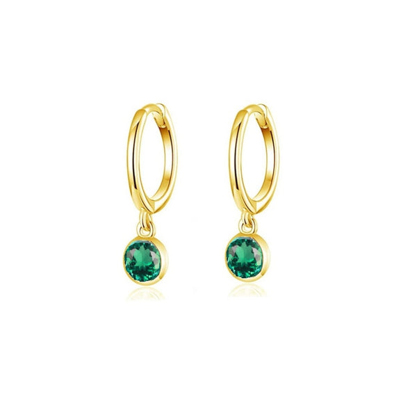 Gold Coloured Stone Charm Earrings | Berna