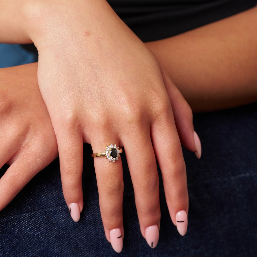 Gold Coloured Stone Cluster Ring | Lorita