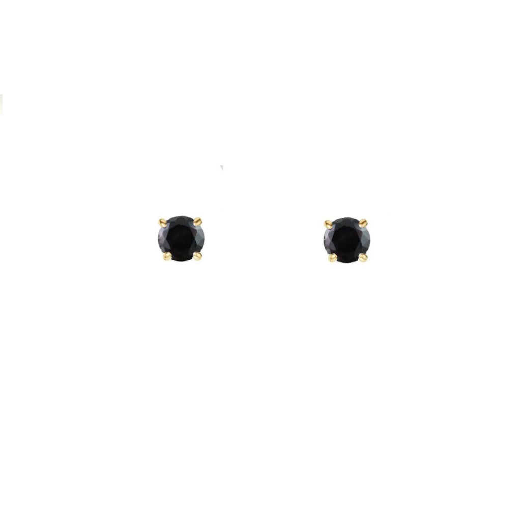 Gold Coloured Stone Stud Earrings | Maude