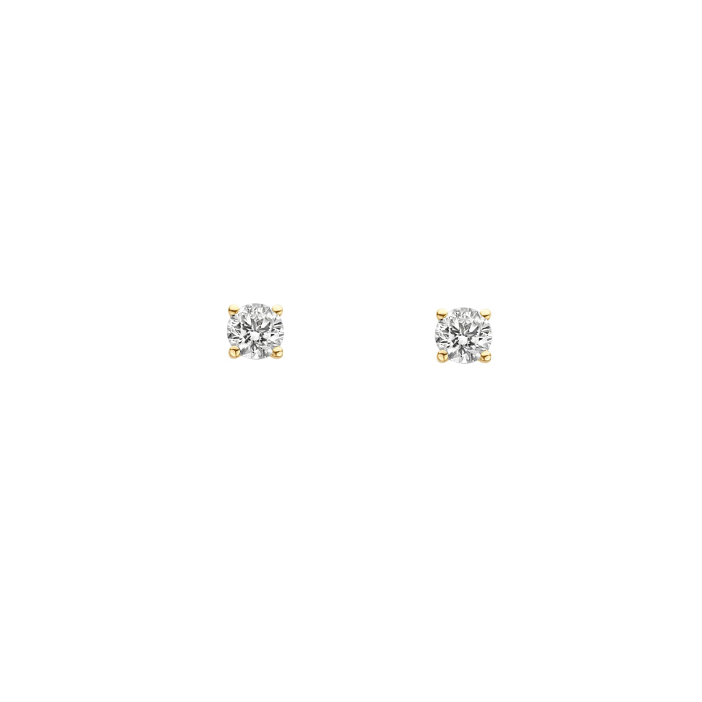 Gold Coloured Stone Stud Earrings | Maude