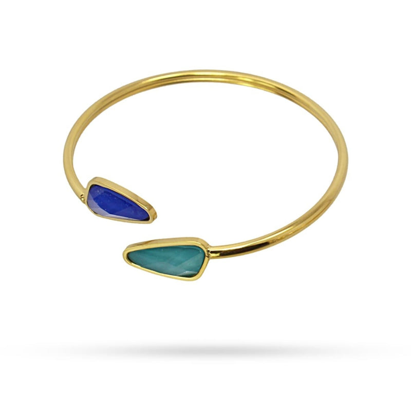 Gold Colourful Crystal Bangle Bracelet | Anartxy
