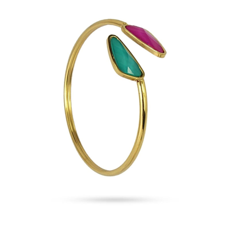 Gold Colourful Crystal Bangle Bracelet | Anartxy