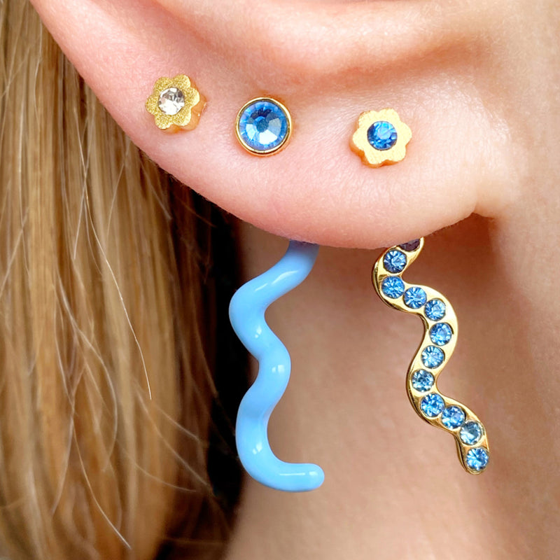 Gold Crystal Flower Single Stud Earring | Blomst | Lulu Copenhagen