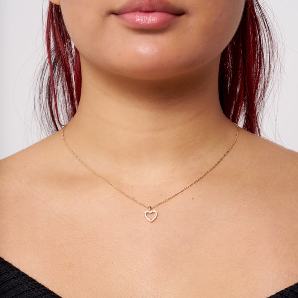 Gold Cut Out Loveheart Necklace