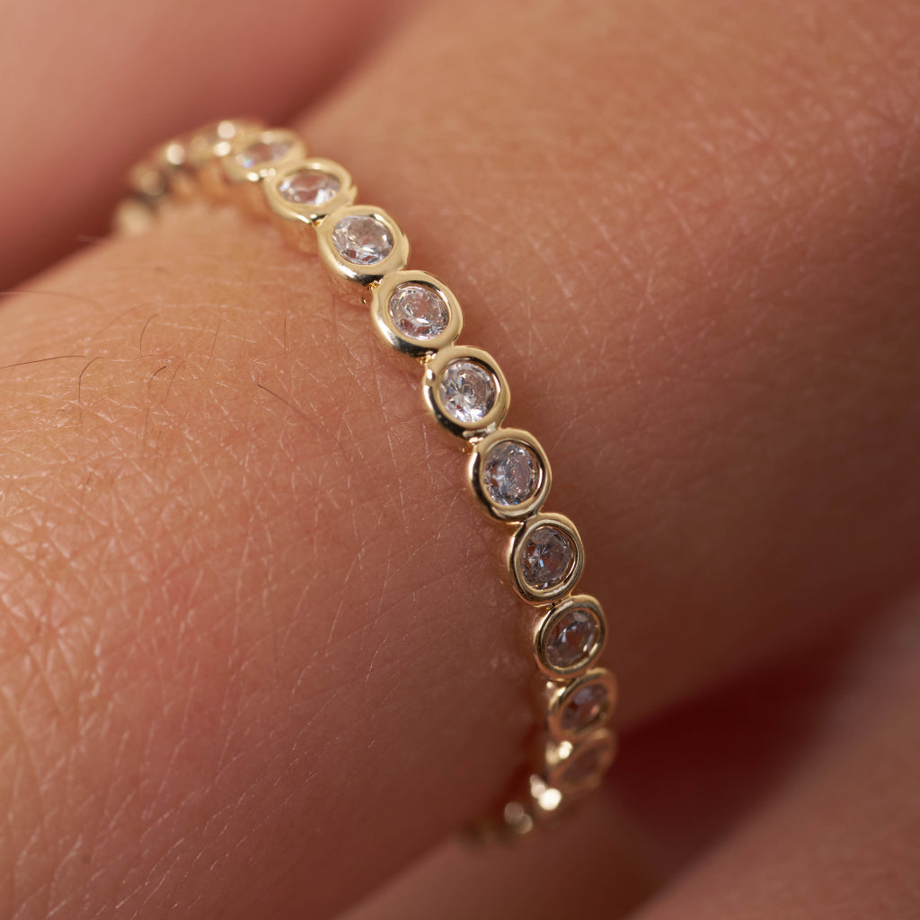 Gold Dainty Eternity Ring