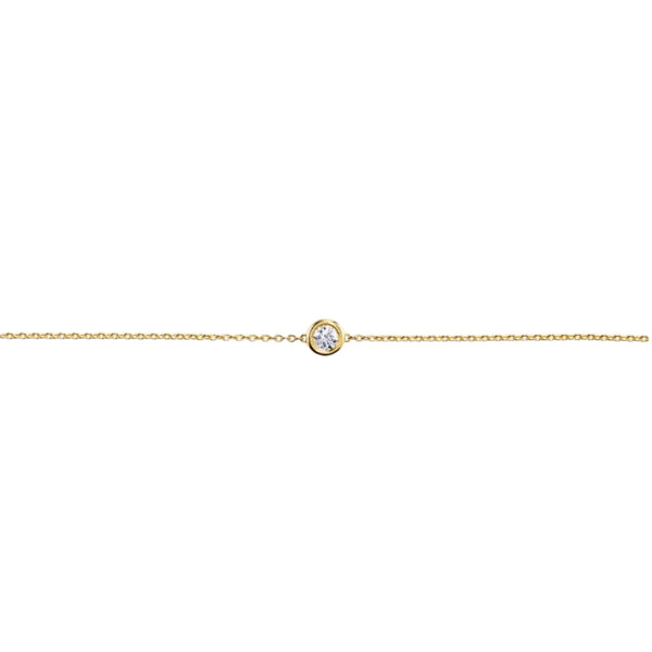 Gold Delicate Circle Stone Bracelet