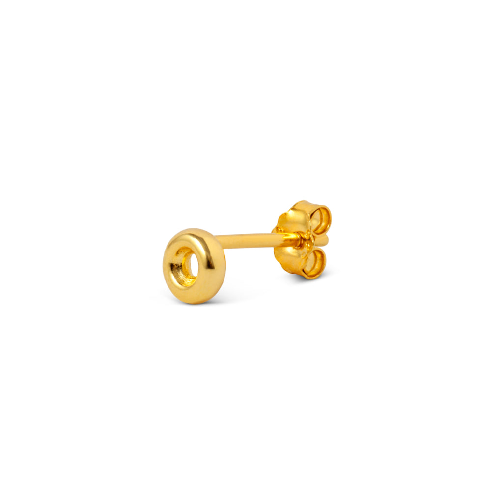 Gold Donut Single Stud Earring