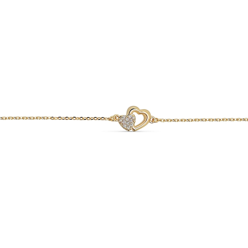 Gold Double Heart Bracelet | Effy