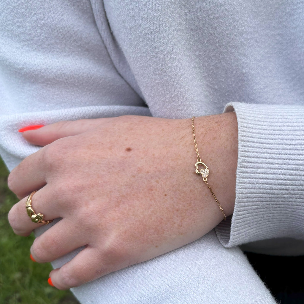 Gold Double Heart Bracelet | Effy