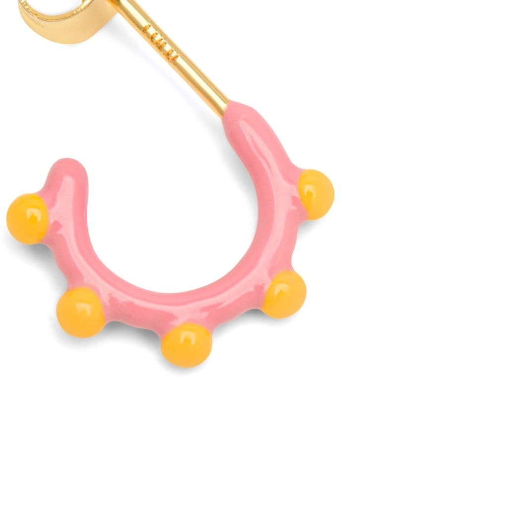 Gold Enamel Colour Single Hoop Earring | Dot | Lulu Copenhagen