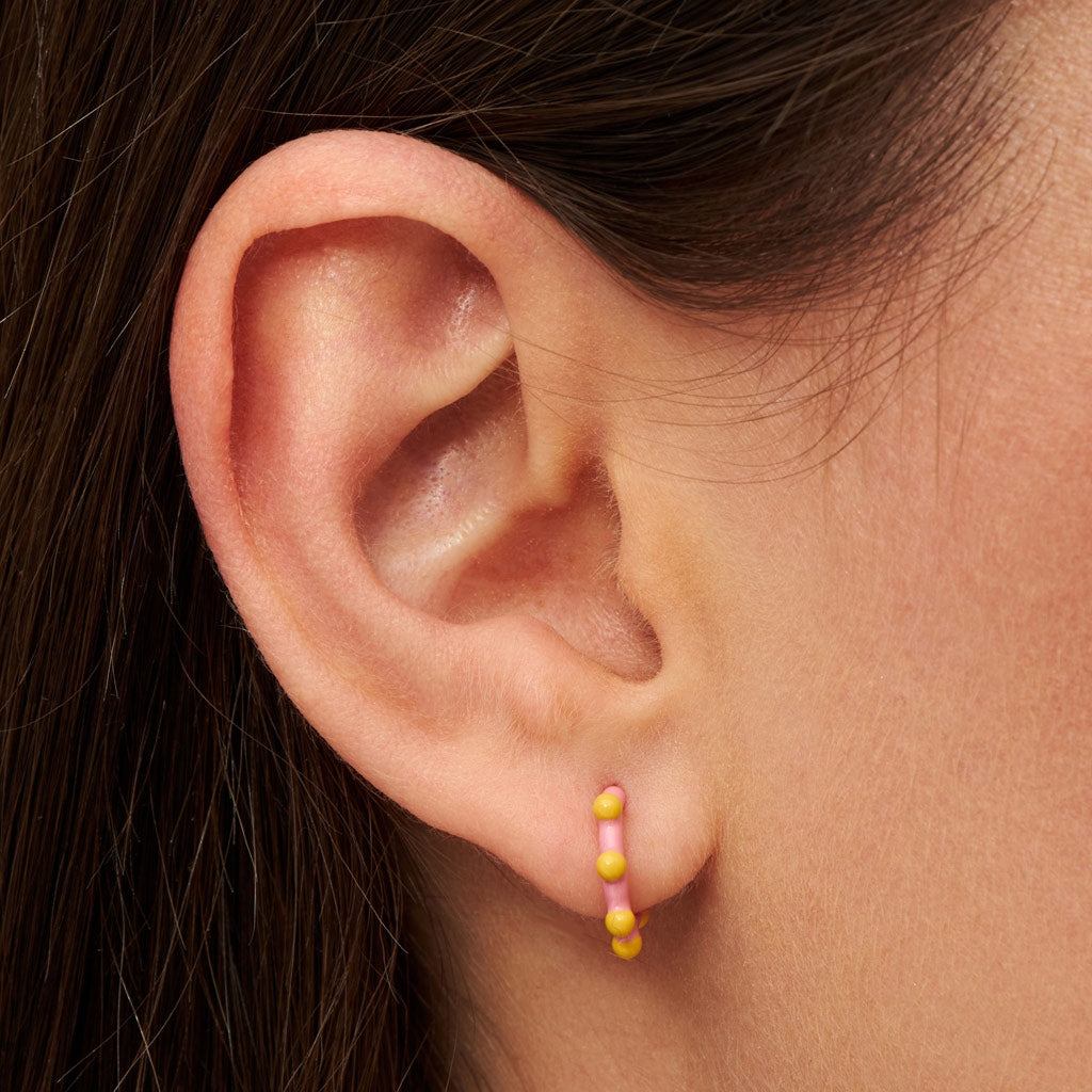 Gold Enamel Colour Single Hoop Earring | Dot | Lulu Copenhagen