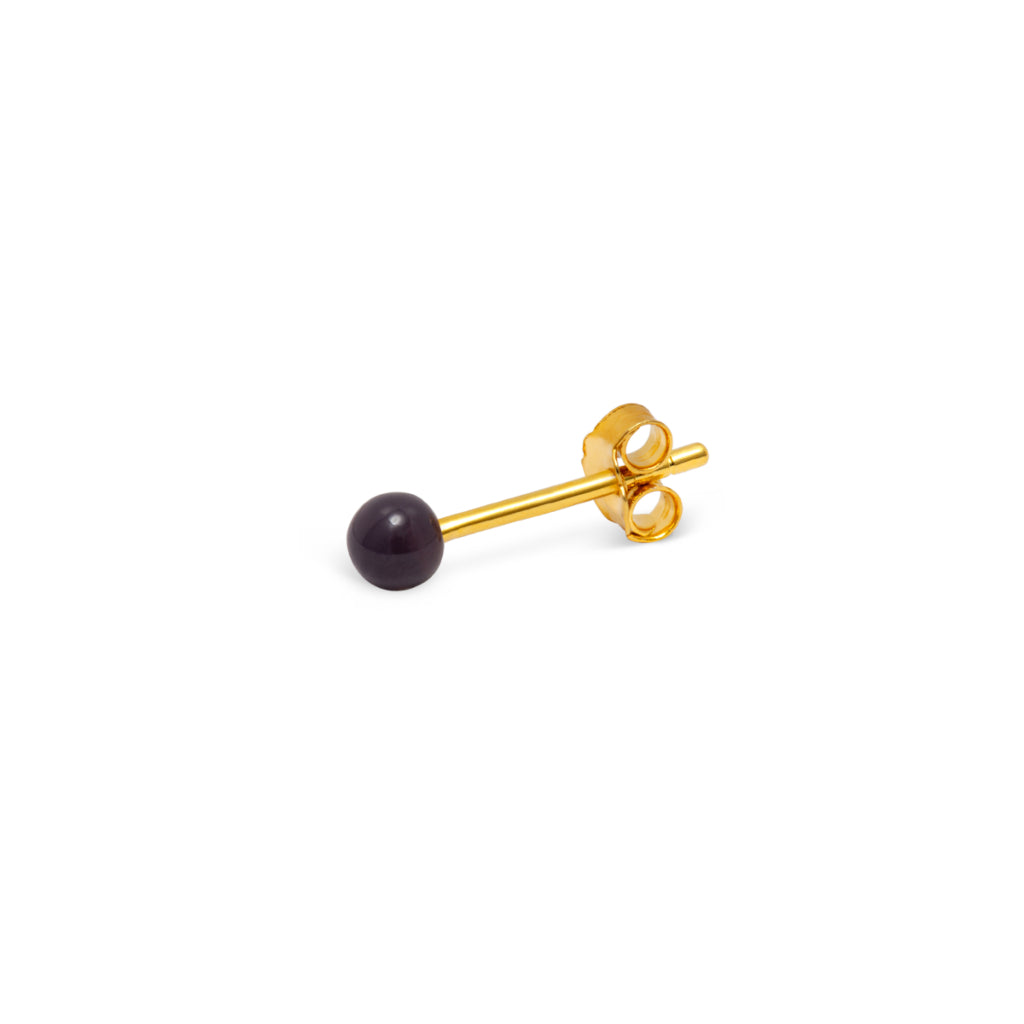 Gold Enamel Coloured Ball Single Stud Earring