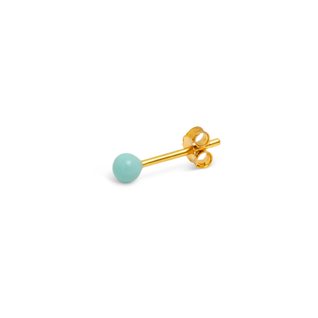 Gold Enamel Coloured Ball Single Stud Earring