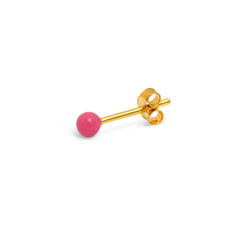 Gold Enamel Coloured Ball Single Stud Earring | Lulu Copenhagen