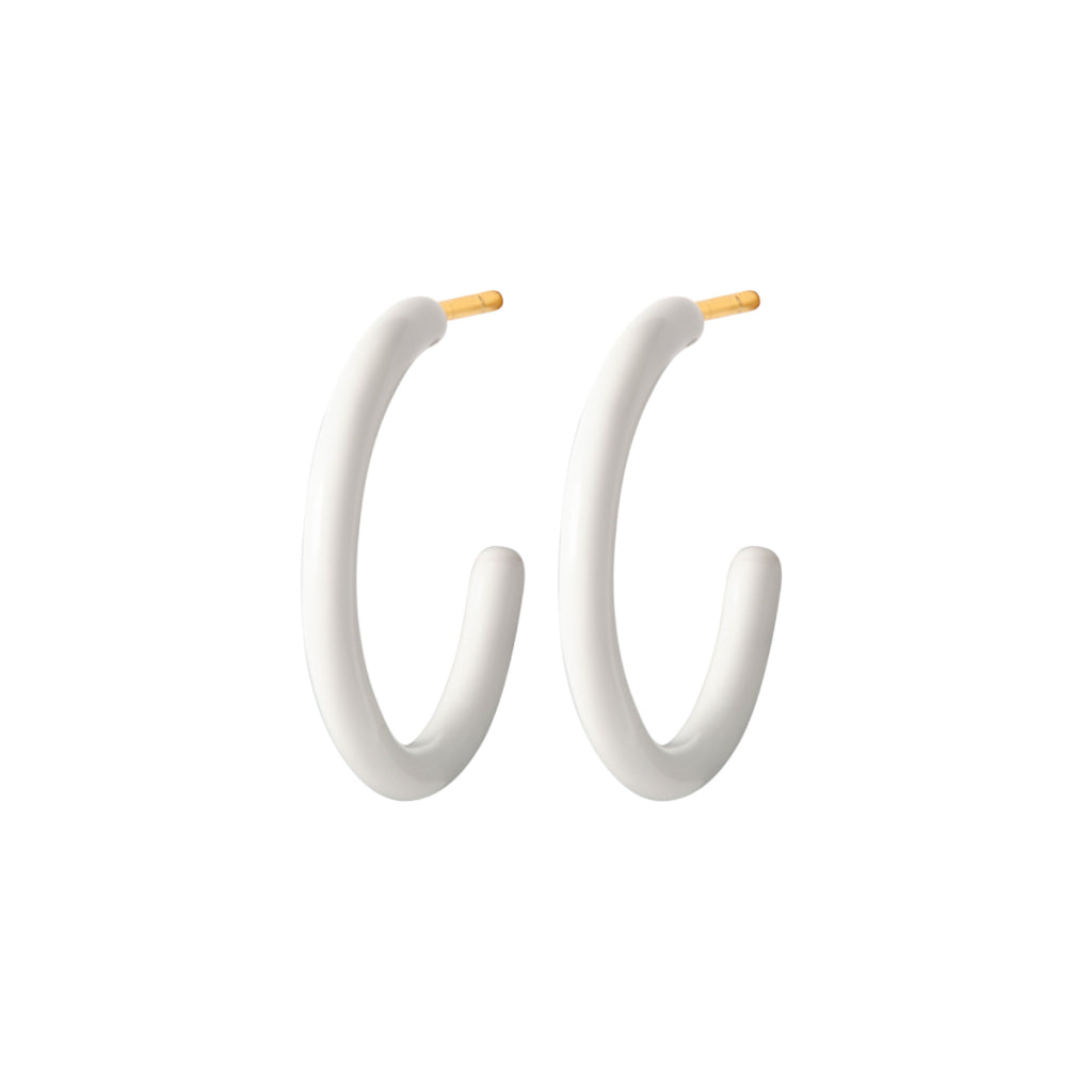 Gold Enamel Coloured Hoop Earrings