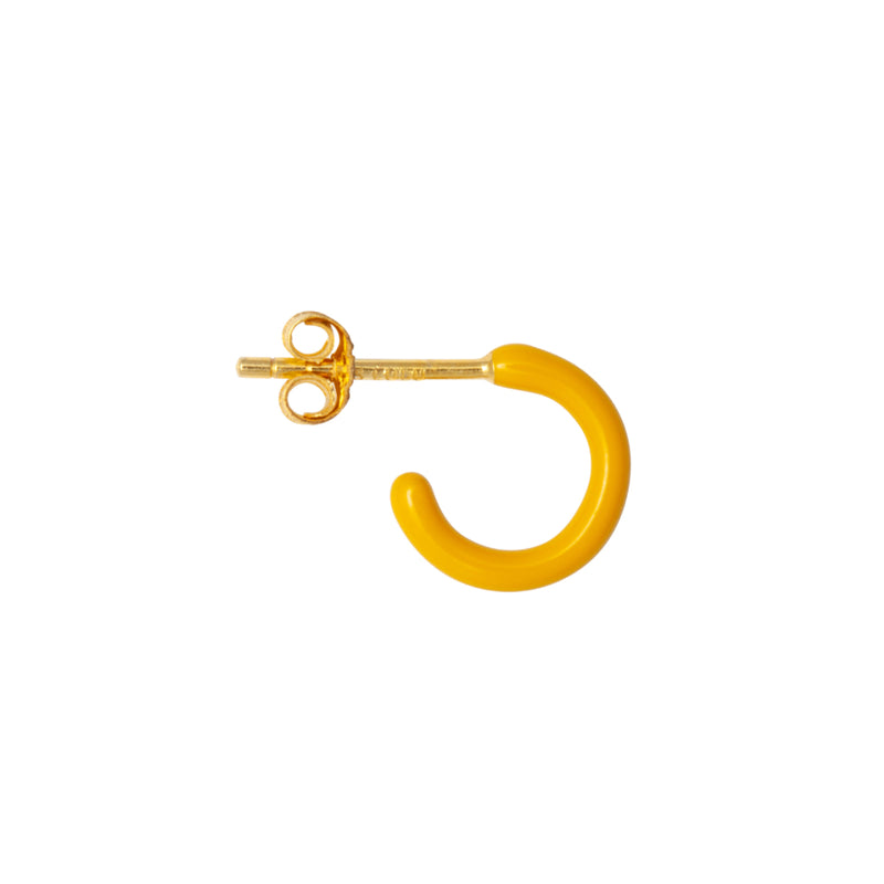 Gold Enamel Coloured Single Hoop Earring