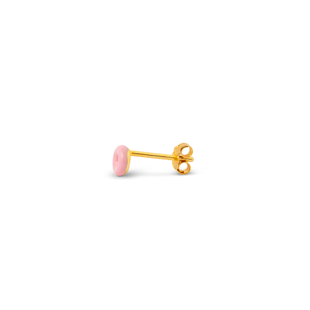 Gold Enamel Donut Single Stud Earring