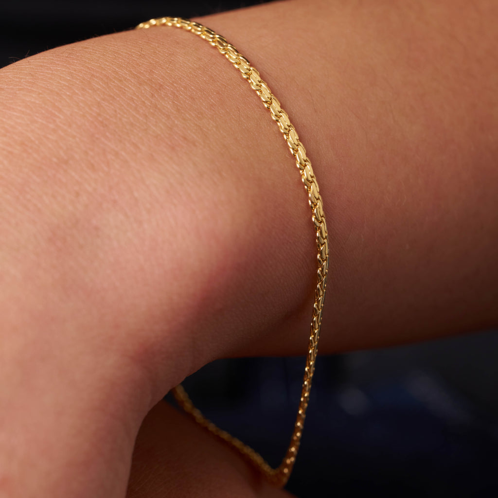 Gold Flat Rope Chain Bracelet | Toria