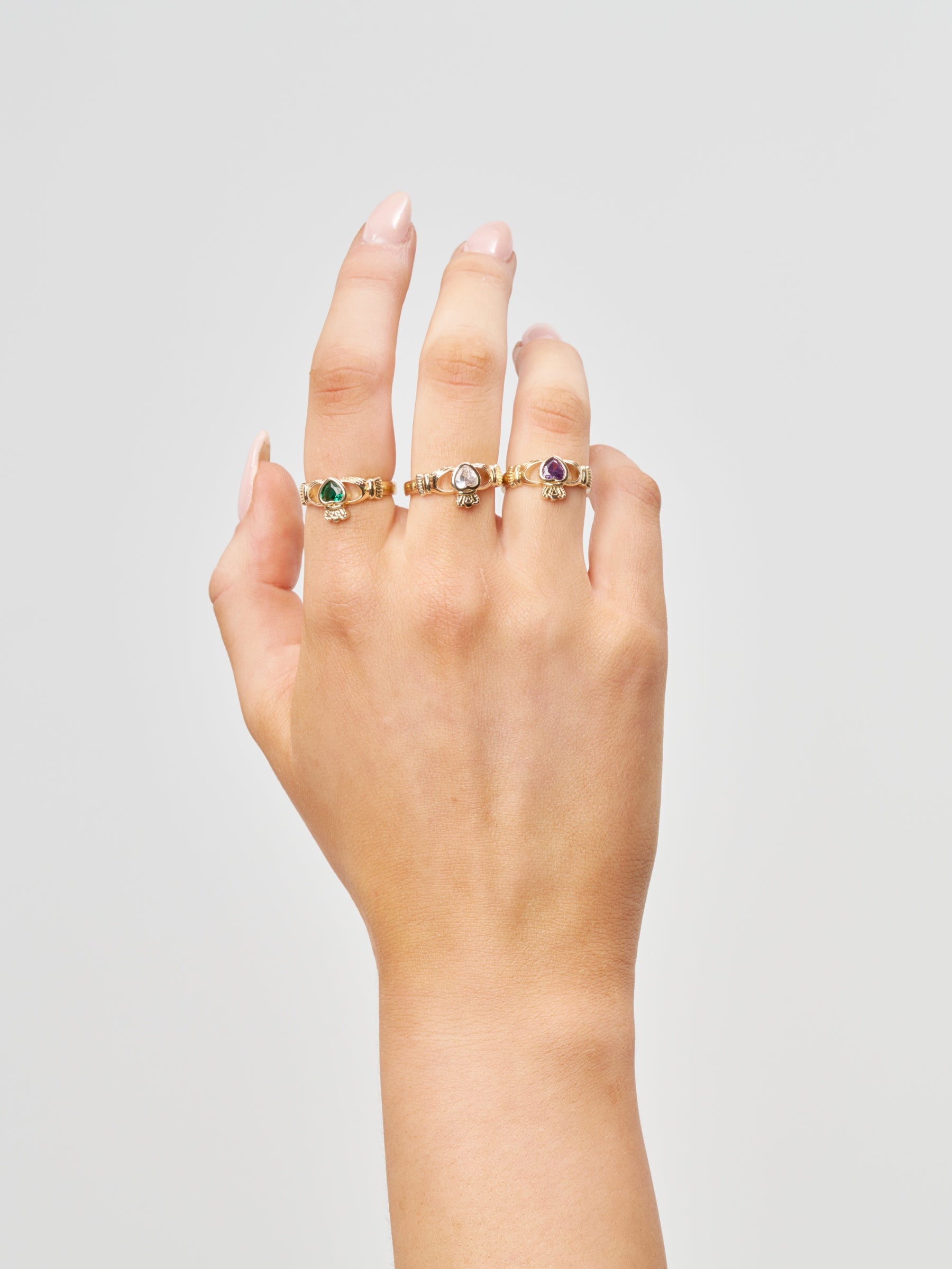 Gold Gemstone Claddagh Ring | Riona