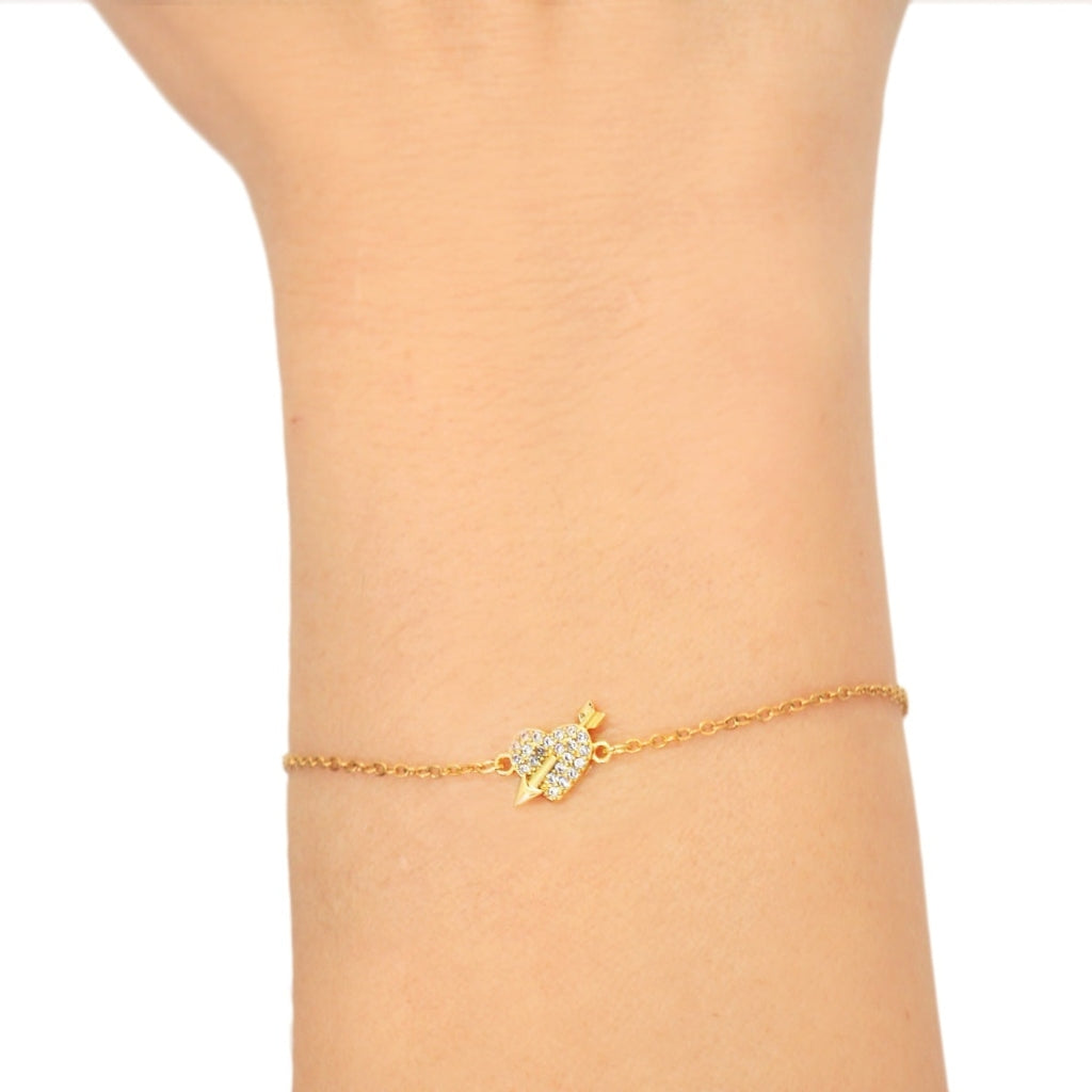 Gold Heart & Arrow Bracelet | Anartxy