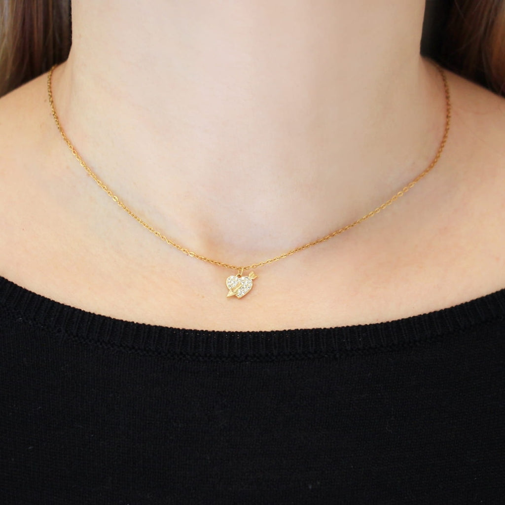 Gold Heart & Arrow Necklace | Anartxy