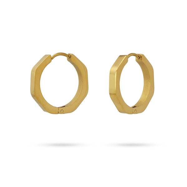 Gold Hexagon Hoop Earrings | Anartxy