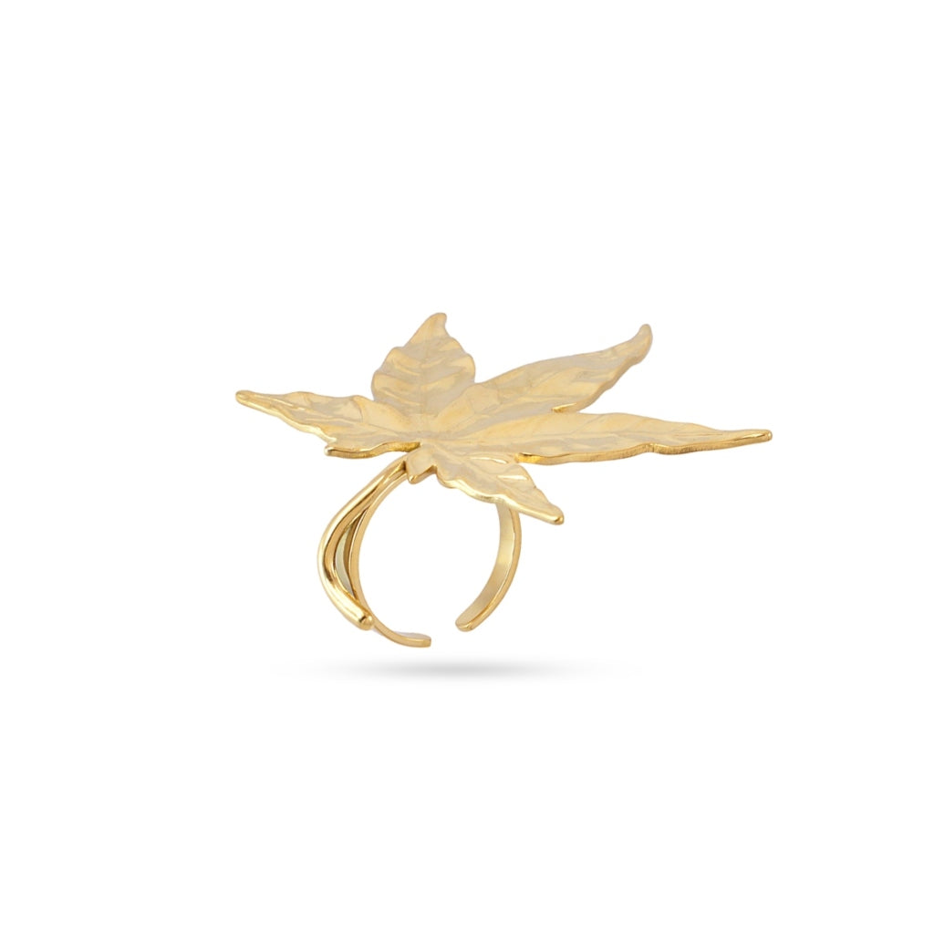 Gold Large Leaf Ring | Anartxy