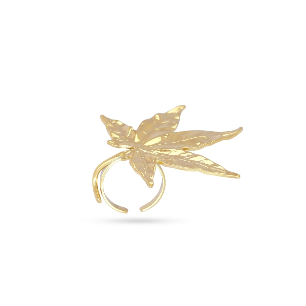 Gold Large Leaf Ring | Anartxy