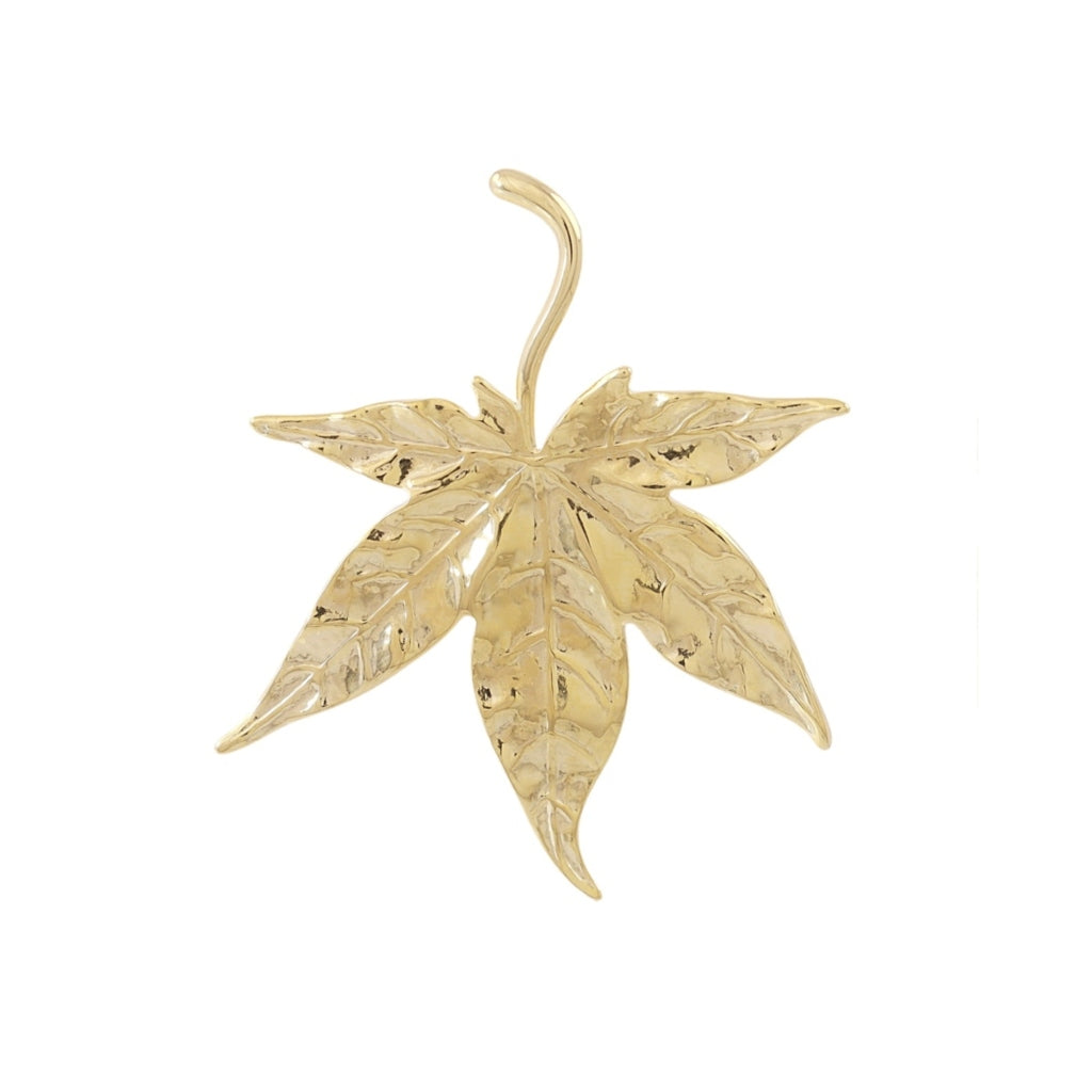 Gold Large Leaf Stud Earrings | Anartxy