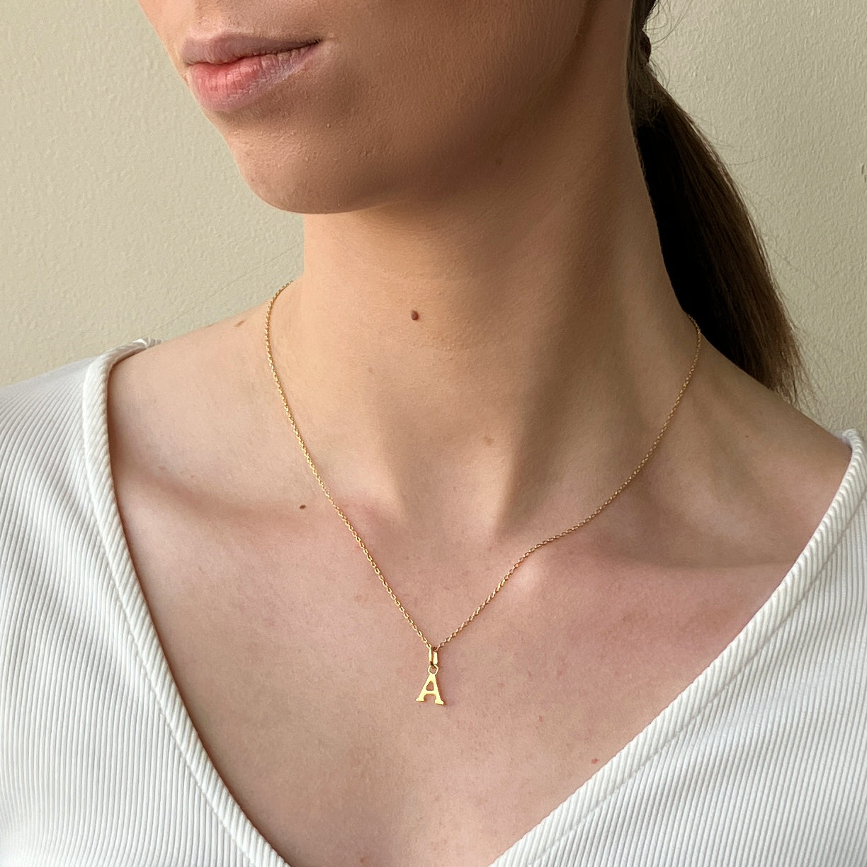 Gold Letter Pendant Necklace