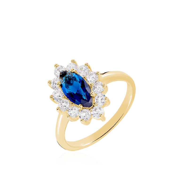 Gold Marquise Cut Cluster Ring