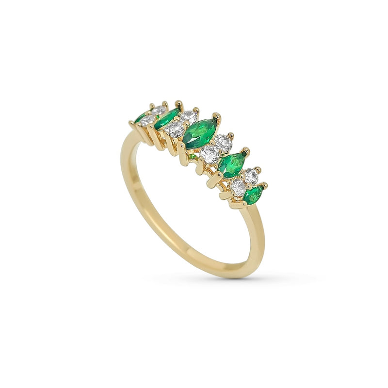 Gold Multistone Ring Emerald