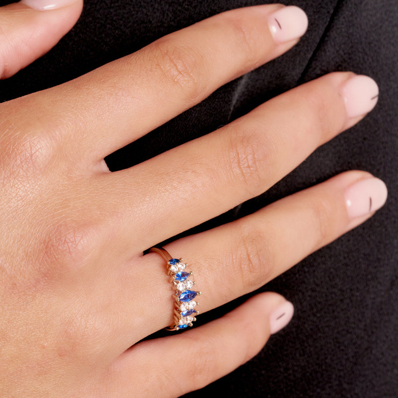 Gold Multistone Ring Sapphire