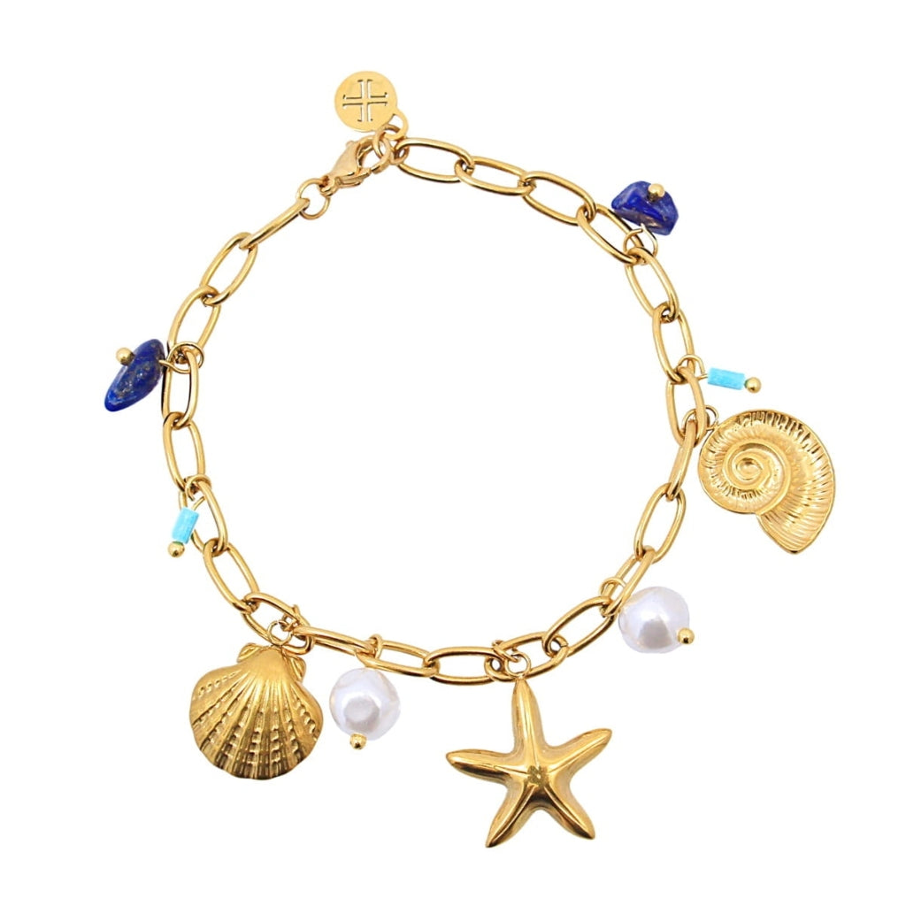 Gold Ocean Charm Bracelet | Anartxy